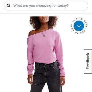 We The Free Off-Shoulder long sleeve in color orchid combo